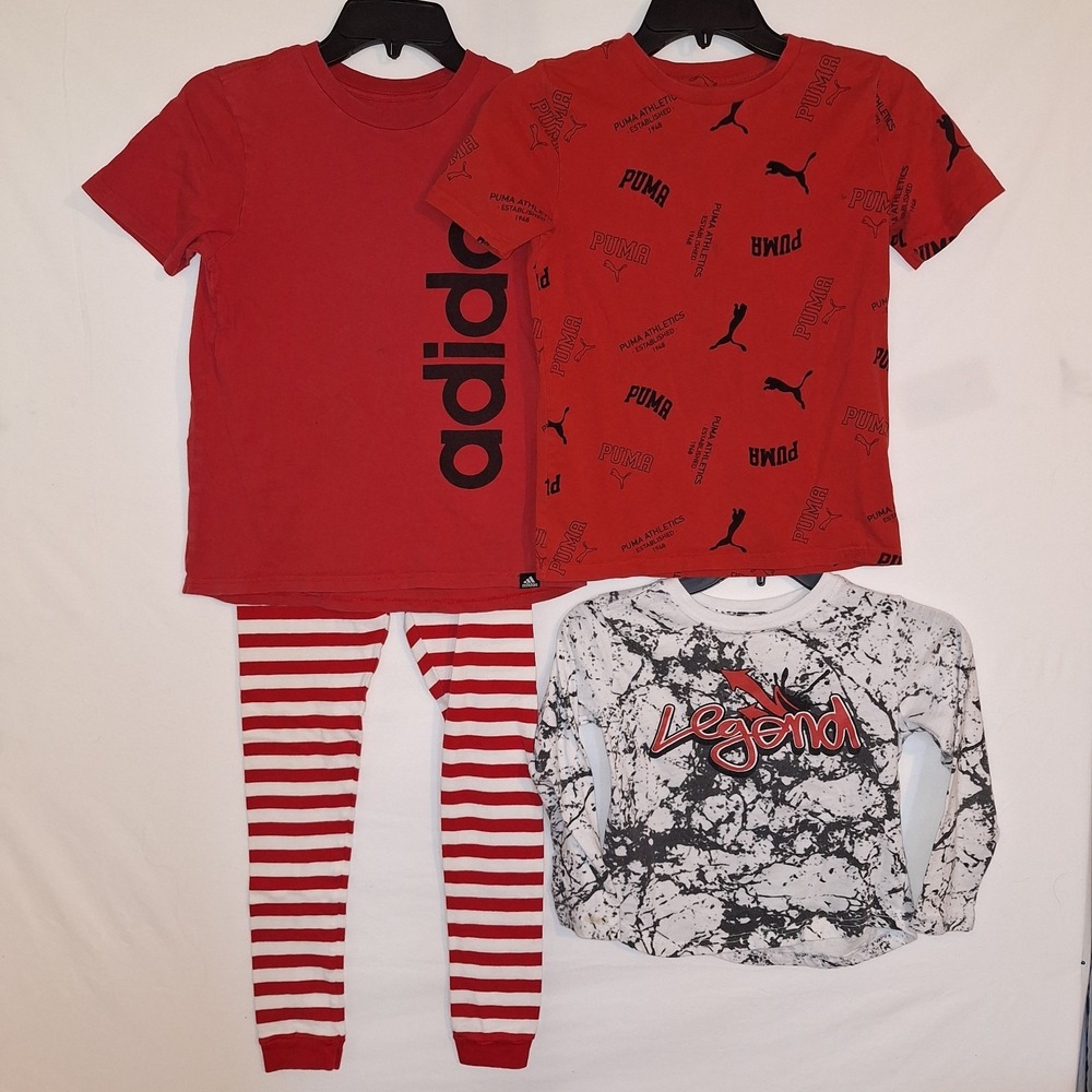 Lot Of 4 Boys M ( 5 - 12 ) Puma Adidas Panyc Carter's 2- Short Sleeve T-shirts 1